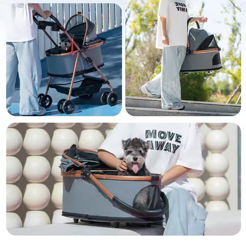 Luxe Classic Alloy 3-in-1 Pet Stroller