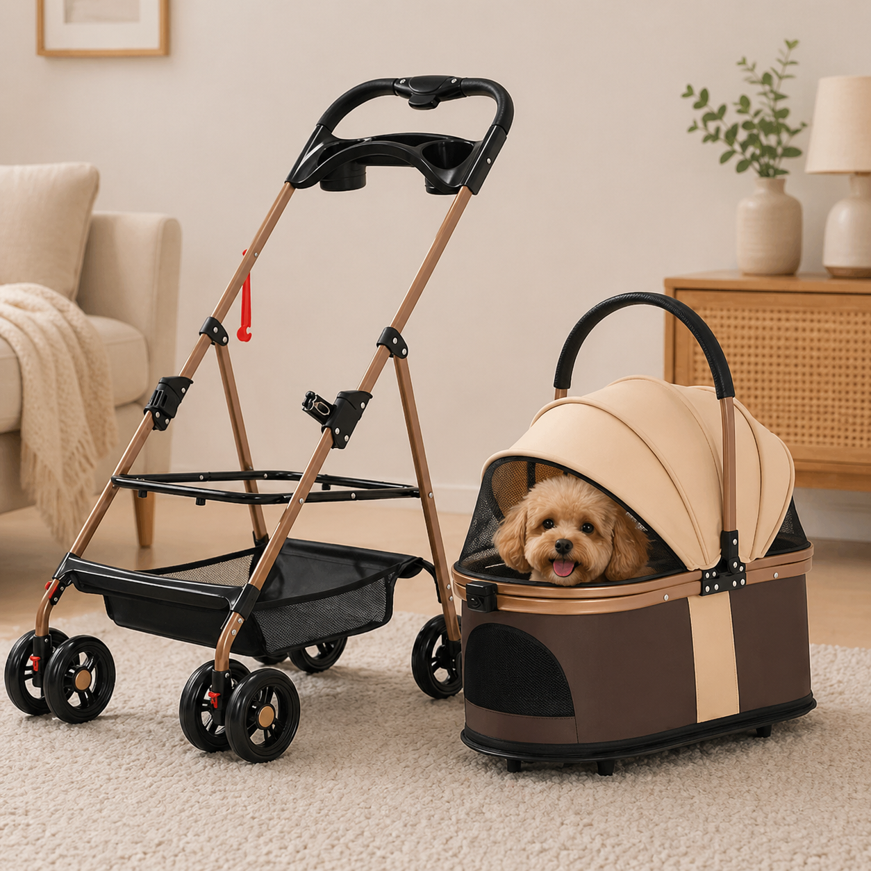 Luxe Classic Alloy 3-in-1 Pet Stroller