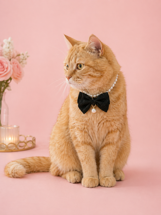 Sweet Bow Pearl Pet Collar