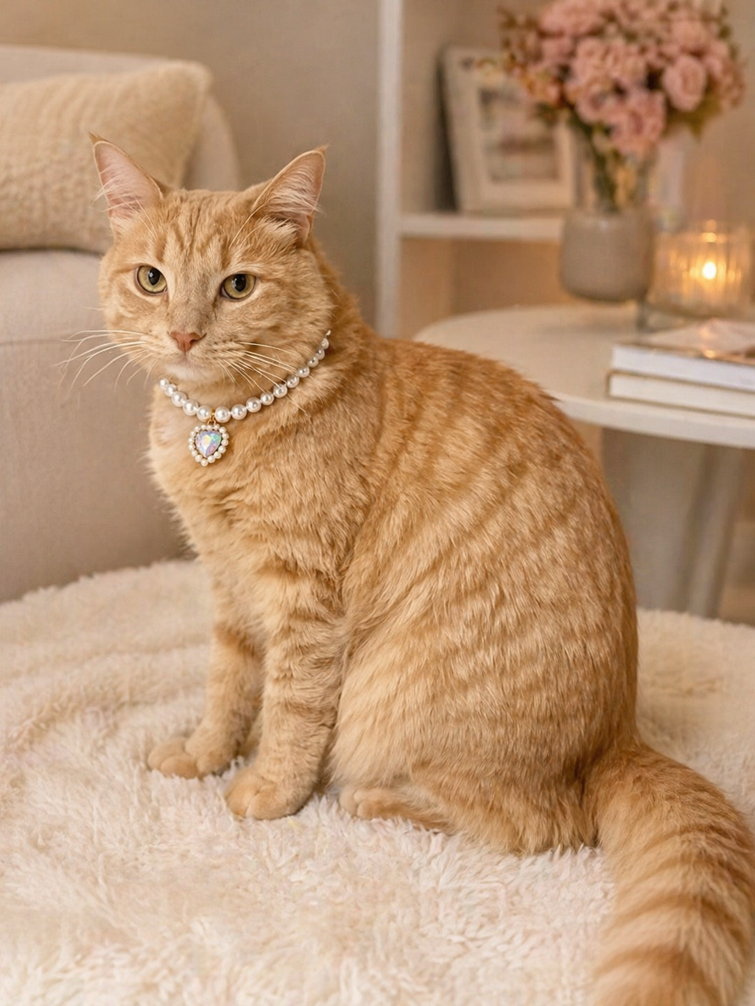 Pearl Bow Pet Collar