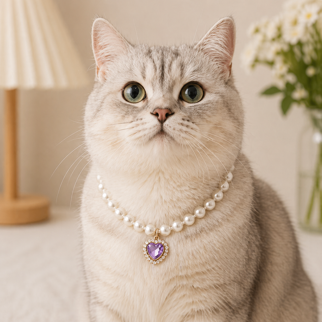 Pearl Bow Pet Collar