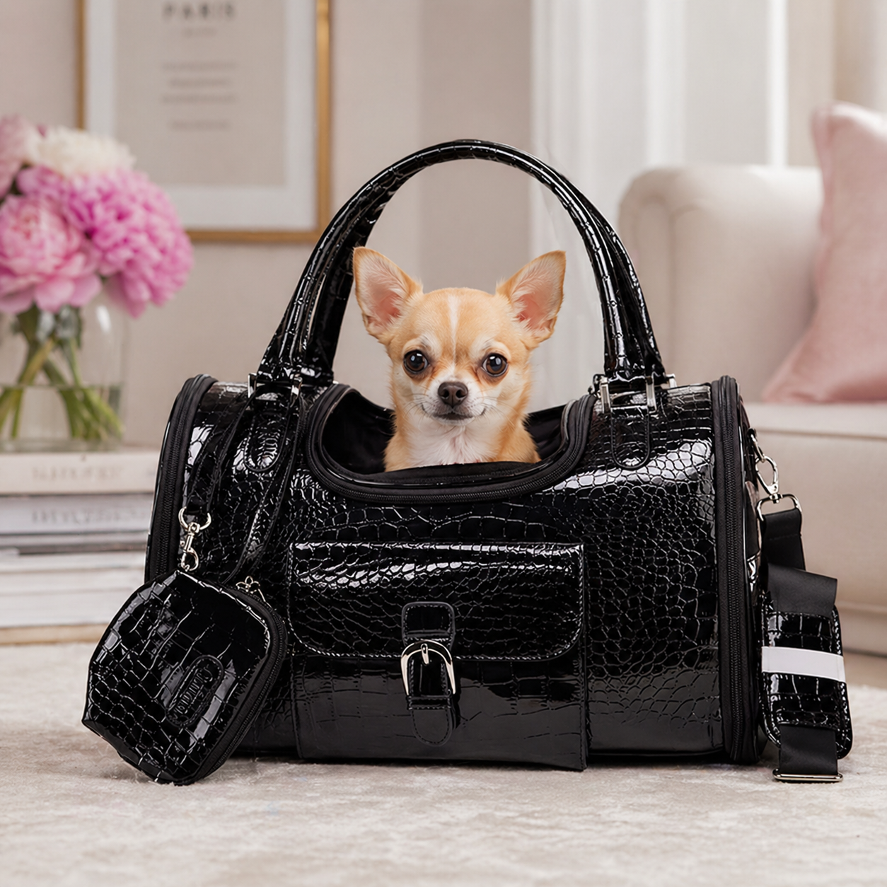 Noir Luxe Pet Carrier