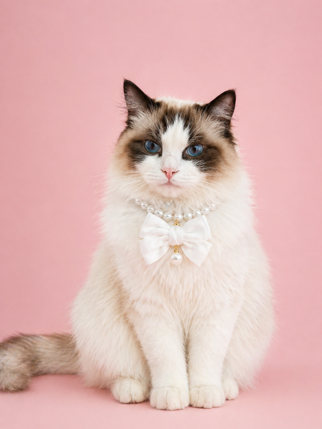 Sweet Bow Pearl Pet Collar