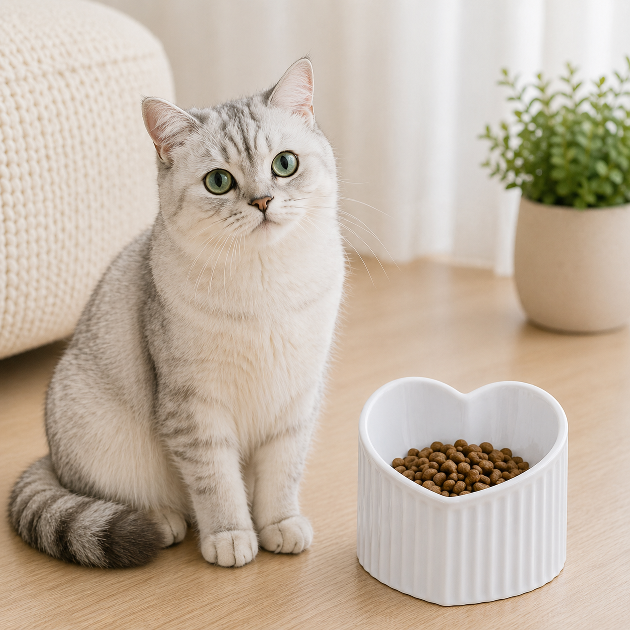 Rosy Heart Ceramic Pet Bowl