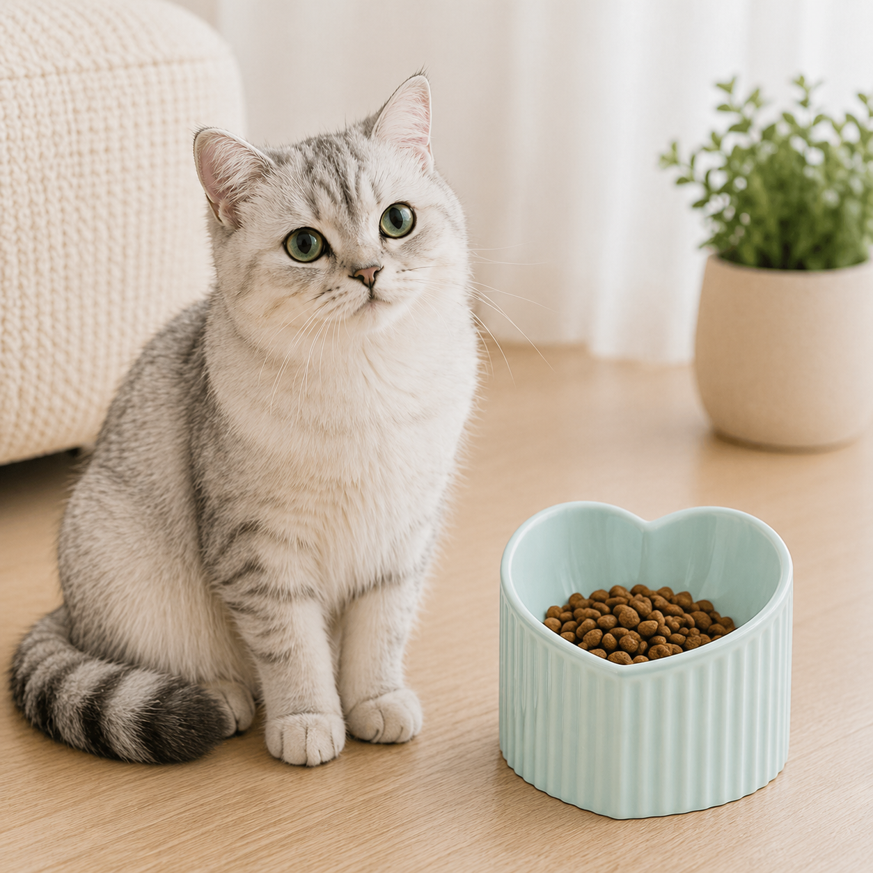 Rosy Heart Ceramic Pet Bowl